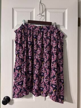 ModCloth Skirt Women's 2XL Floral Elastic Waist Pockets Feminine Plus Size